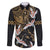 Hawaii and Japanese Together Family Matching Off The Shoulder Long Sleeve Dress and Hawaiian Shirt Cranes Birds with Kakau Pattern
