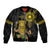 Hawaii and Philippines Together Bomber Jacket Warrior Tiki Mask and Filipino Sun Polynesian Style