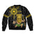 Hawaii and Philippines Together Bomber Jacket Warrior Tiki Mask and Filipino Sun Polynesian Style