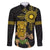 Hawaii and Philippines Together Family Matching Off The Shoulder Long Sleeve Dress and Hawaiian Shirt Warrior Tiki Mask and Filipino Sun Polynesian Style
