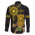 Hawaii and Philippines Together Family Matching Off The Shoulder Long Sleeve Dress and Hawaiian Shirt Warrior Tiki Mask and Filipino Sun Polynesian Style