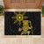 Hawaii and Philippines Together Rubber Doormat Warrior Tiki Mask and Filipino Sun Polynesian Style