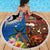 Fiji and Australia Together Beach Blanket Fijian Tapa Plants with Kangaroo and Aboriginal - Polynesian Pride