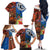 Fiji and Australia Together Family Matching Off The Shoulder Long Sleeve Dress and Hawaiian Shirt Fijian Tapa Plants with Kangaroo and Aboriginal - Polynesian Pride