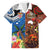 Fiji and Australia Together Family Matching Summer Maxi Dress and Hawaiian Shirt Fijian Tapa Plants with Kangaroo and Aboriginal - Polynesian Pride