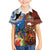Fiji and Australia Together Family Matching Summer Maxi Dress and Hawaiian Shirt Fijian Tapa Plants with Kangaroo and Aboriginal - Polynesian Pride