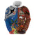 Fiji and Australia Together Hoodie Fijian Tapa Plants with Kangaroo and Aboriginal - Polynesian Pride