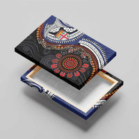 Fiji and Australia Together Canvas Wall Art Kangaroo Aboriginal with Tribal Tapa Hibiscus Half Style - Polynesian Pride