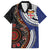 Fiji and Australia Together Family Matching Summer Maxi Dress and Hawaiian Shirt Kangaroo Aboriginal with Tribal Tapa Hibiscus Half Style - Polynesian Pride