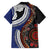 Fiji and Australia Together Family Matching Summer Maxi Dress and Hawaiian Shirt Kangaroo Aboriginal with Tribal Tapa Hibiscus Half Style - Polynesian Pride