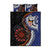 Fiji and Australia Together Quilt Bed Set Kangaroo Aboriginal with Tribal Tapa Hibiscus Half Style - Polynesian Pride