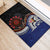 Fiji and Australia Together Rubber Doormat Kangaroo Aboriginal with Tribal Tapa Hibiscus Half Style - Polynesian Pride