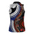 Fiji and Australia Together Women Sleeveless Polo Shirt Kangaroo Aboriginal with Tribal Tapa Hibiscus Half Style - Polynesian Pride