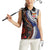 Fiji and Australia Together Women Sleeveless Polo Shirt Kangaroo Aboriginal with Tribal Tapa Hibiscus Half Style - Polynesian Pride
