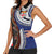 Fiji and Australia Together Women Sleeveless Polo Shirt Kangaroo Aboriginal with Tribal Tapa Hibiscus Half Style - Polynesian Pride