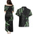 Traditional Art Hawaiian Kakau Tattoos Couples Matching Puletasi and Hawaiian Shirt Green Color - Polynesian Pride