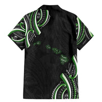 Traditional Art Hawaiian Kakau Tattoos Family Matching Mermaid Dress and Hawaiian Shirt Green Color - Polynesian Pride