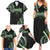 Traditional Art Hawaiian Kakau Tattoos Family Matching Summer Maxi Dress and Hawaiian Shirt Green Color - Polynesian Pride