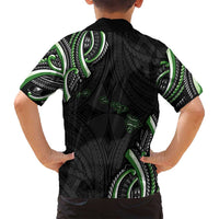 Traditional Art Hawaiian Kakau Tattoos Family Matching Tank Maxi Dress and Hawaiian Shirt Green Color - Polynesian Pride