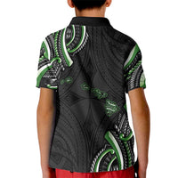 Traditional Art Hawaiian Kakau Tattoos Kid Polo Shirt Green Color LT03 - Polynesian Pride