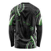 Traditional Art Hawaiian Kakau Tattoos Long Sleeve Shirt Green Color - Polynesian Pride