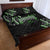 Traditional Art Hawaiian Kakau Tattoos Quilt Bed Set Green Color - Polynesian Pride
