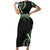 Traditional Art Hawaiian Kakau Tattoos Short Sleeve Bodycon Dress Green Color - Polynesian Pride