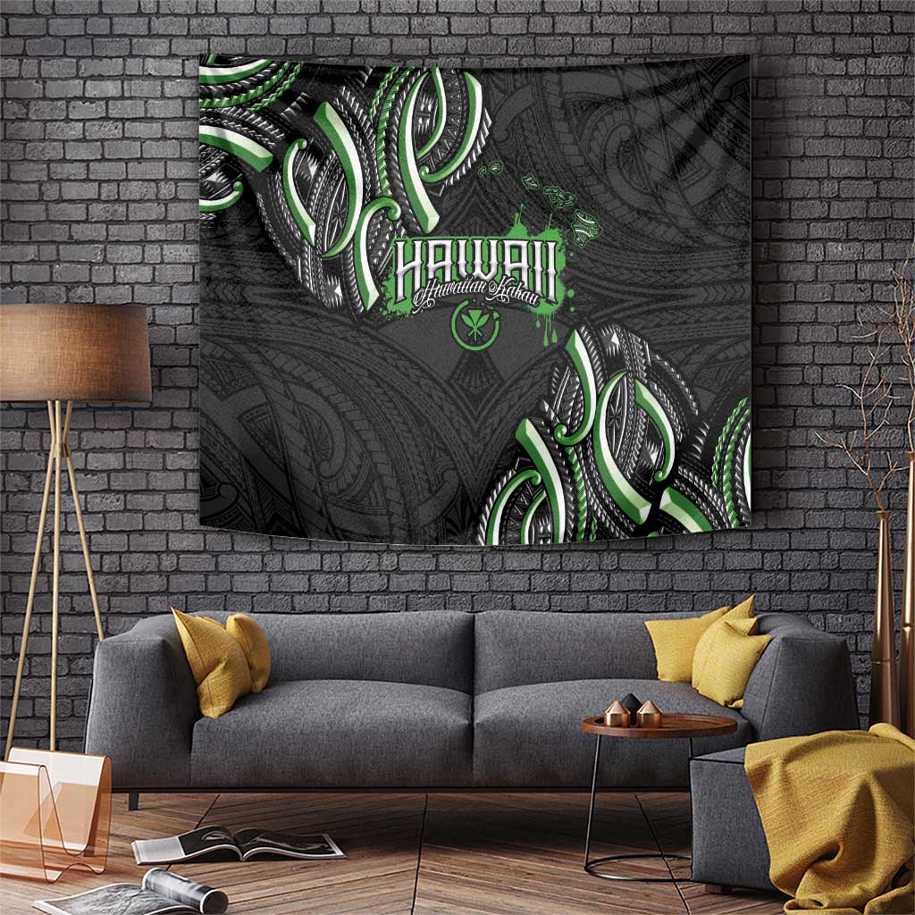 Traditional Art Hawaiian Kakau Tattoos Tapestry Green Color LT03 Green - Polynesian Pride