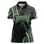 Traditional Art Hawaiian Kakau Tattoos Women Polo Shirt Green Color - Polynesian Pride