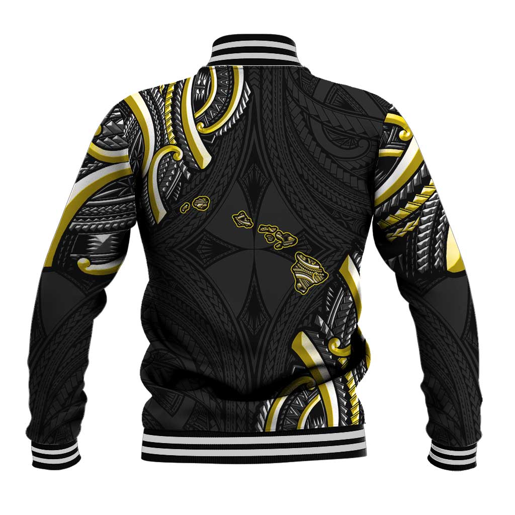Traditional Art Hawaiian Kakau Tattoos Baseball Jacket Yellow Color - Polynesian Pride
