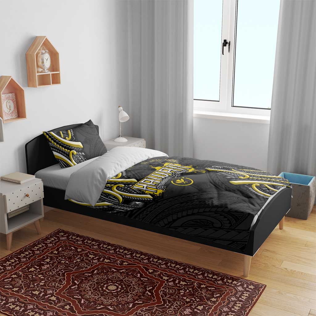 Traditional Art Hawaiian Kakau Tattoos Bedding Set Yellow Color - Polynesian Pride