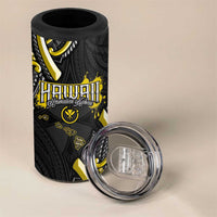 Traditional Art Hawaiian Kakau Tattoos 4 in 1 Can Cooler Tumbler Yellow Color - Polynesian Pride