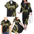 Traditional Art Hawaiian Kakau Tattoos Family Matching Off The Shoulder Long Sleeve Dress and Hawaiian Shirt Yellow Color - Polynesian Pride