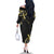 Traditional Art Hawaiian Kakau Tattoos Family Matching Off The Shoulder Long Sleeve Dress and Hawaiian Shirt Yellow Color - Polynesian Pride