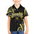 Traditional Art Hawaiian Kakau Tattoos Family Matching Off The Shoulder Long Sleeve Dress and Hawaiian Shirt Yellow Color - Polynesian Pride