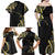 Traditional Art Hawaiian Kakau Tattoos Family Matching Off Shoulder Maxi Dress and Hawaiian Shirt Yellow Color - Polynesian Pride