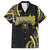 Traditional Art Hawaiian Kakau Tattoos Family Matching Off Shoulder Short Dress and Hawaiian Shirt Yellow Color - Polynesian Pride