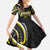 Traditional Art Hawaiian Kakau Tattoos Family Matching Short Sleeve Bodycon Dress and Hawaiian Shirt Yellow Color - Polynesian Pride