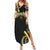 Traditional Art Hawaiian Kakau Tattoos Family Matching Summer Maxi Dress and Hawaiian Shirt Yellow Color - Polynesian Pride