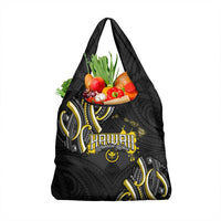 Traditional Art Hawaiian Kakau Tattoos Grocery Bag Yellow Color - Polynesian Pride
