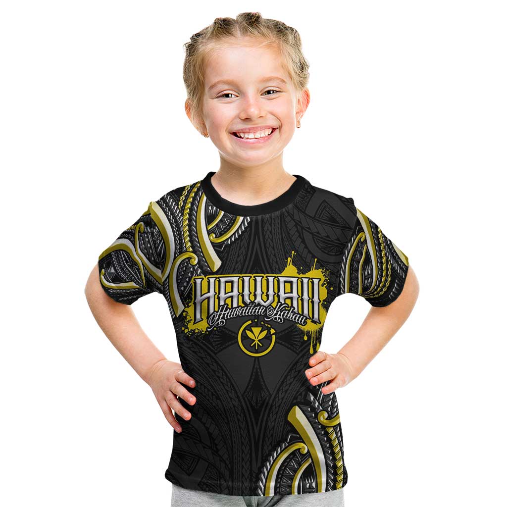 Traditional Art Hawaiian Kakau Tattoos Kid T Shirt Yellow Color LT03 Yellow - Polynesian Pride