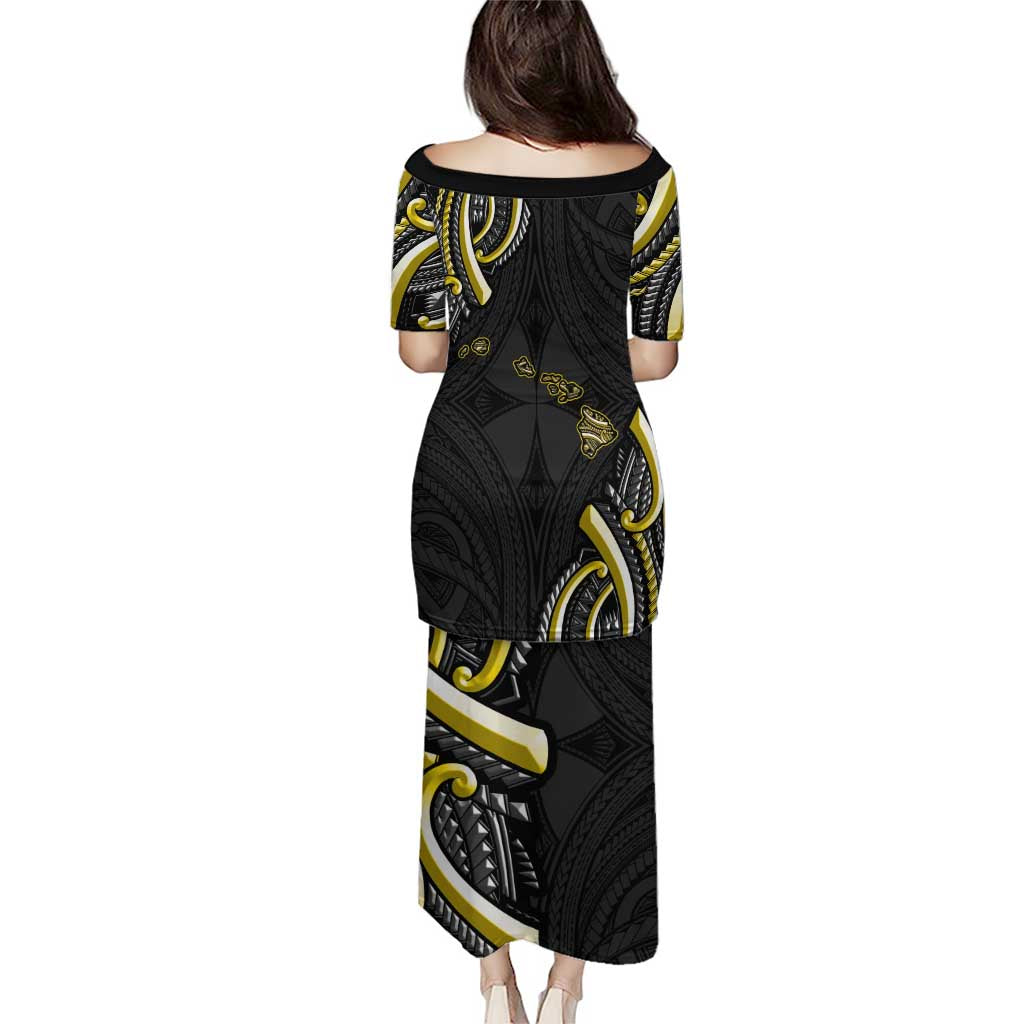 Traditional Art Hawaiian Kakau Tattoos Puletasi Yellow Color - Polynesian Pride