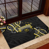 Traditional Art Hawaiian Kakau Tattoos Rubber Doormat Yellow Color - Polynesian Pride