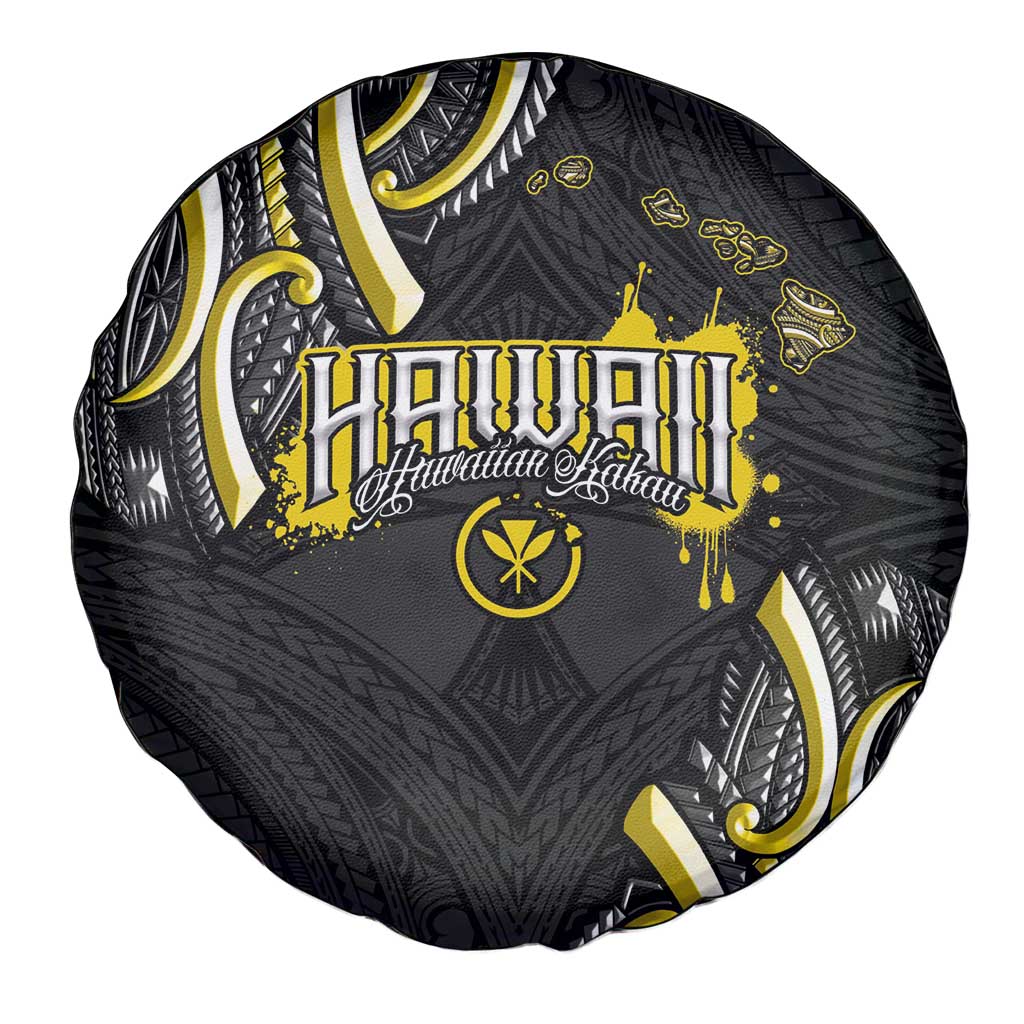 Traditional Art Hawaiian Kakau Tattoos Spare Tire Cover Yellow Color - Polynesian Pride