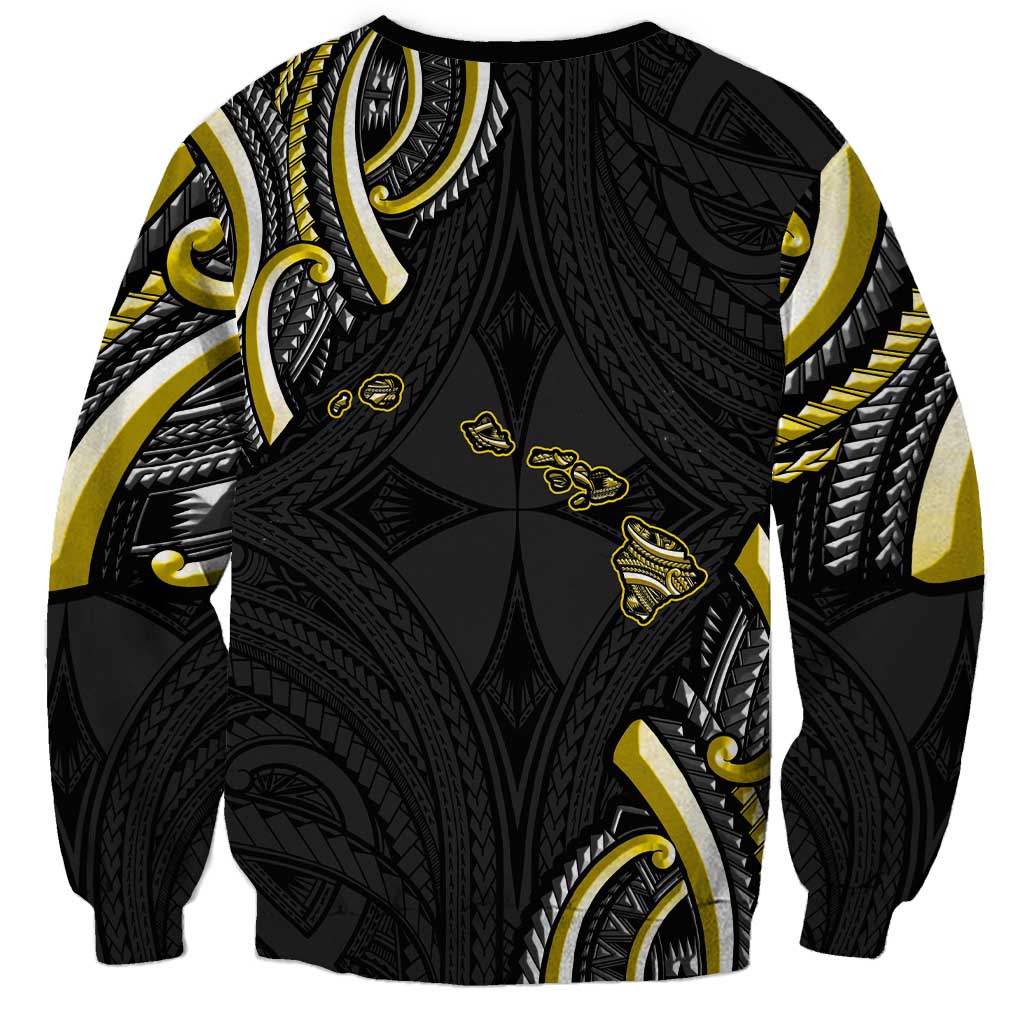 Traditional Art Hawaiian Kakau Tattoos Sweatshirt Yellow Color - Polynesian Pride