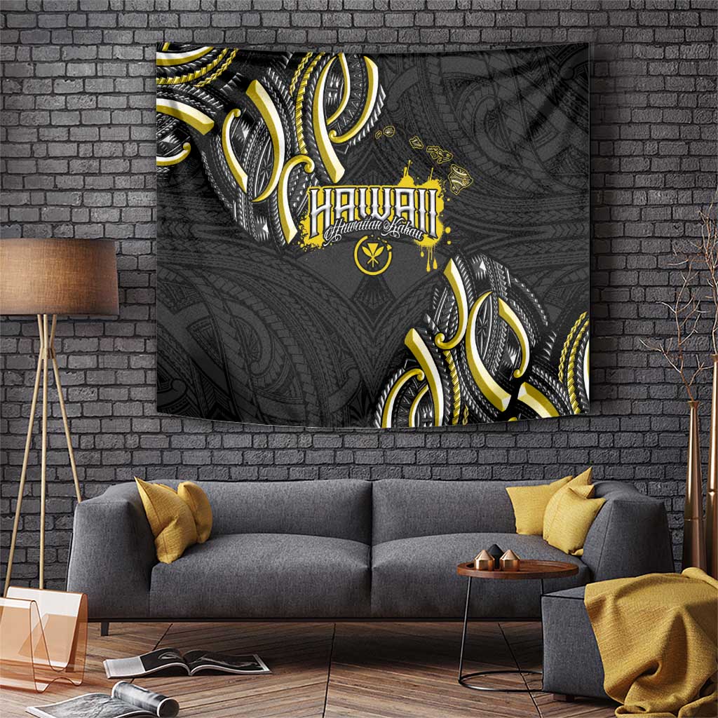 Traditional Art Hawaiian Kakau Tattoos Tapestry Yellow Color LT03 Yellow - Polynesian Pride