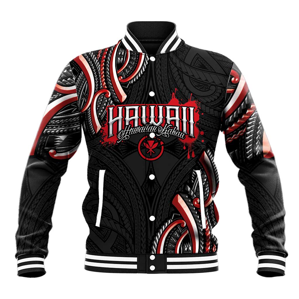 Traditional Art Hawaiian Kakau Tattoos Baseball Jacket Red Color LT03 Unisex Red - Polynesian Pride