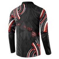 Traditional Art Hawaiian Kakau Tattoos Button Sweatshirt Red Color - Polynesian Pride