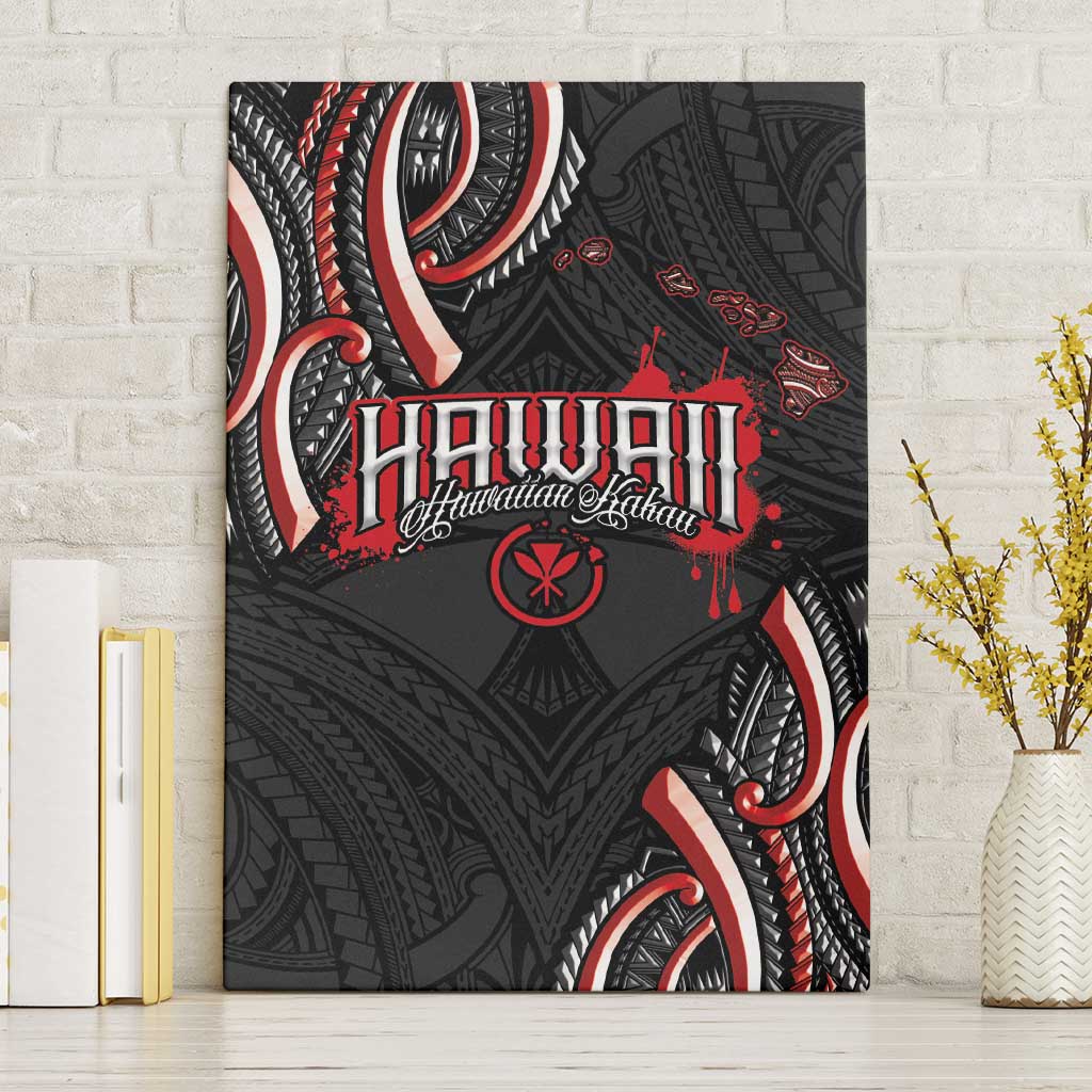 Traditional Art Hawaiian Kakau Tattoos Canvas Wall Art Red Color - Polynesian Pride