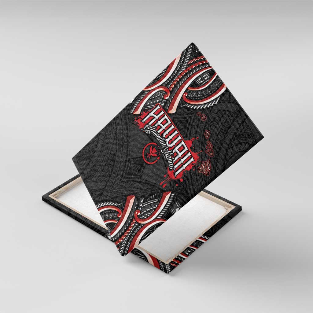 Traditional Art Hawaiian Kakau Tattoos Canvas Wall Art Red Color - Polynesian Pride